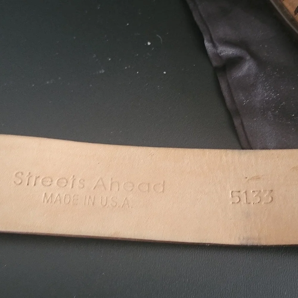 Streets Ahead Womens Leather Belt S Floral Embossed Rose Buckle Belt